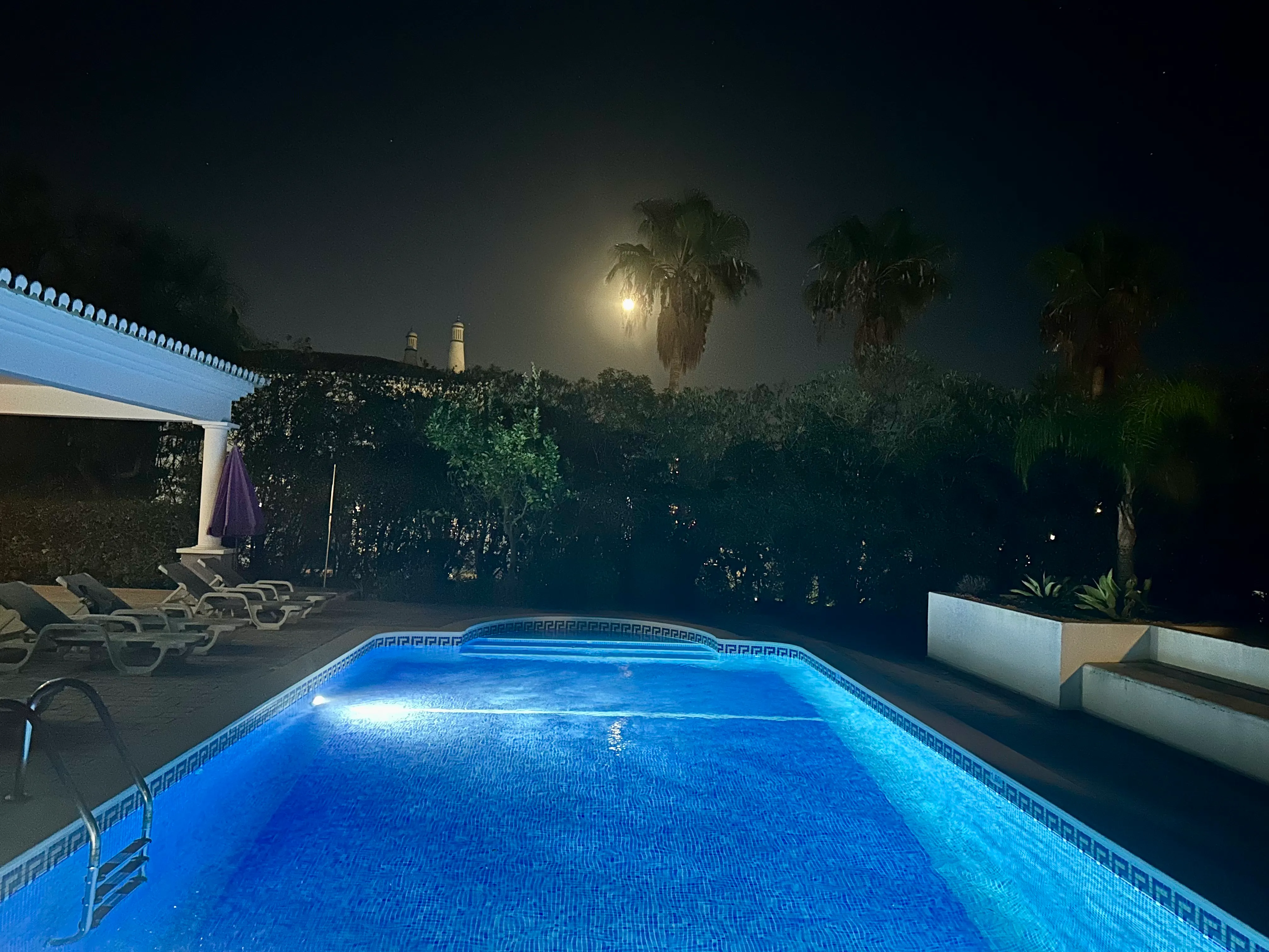 The pool at night